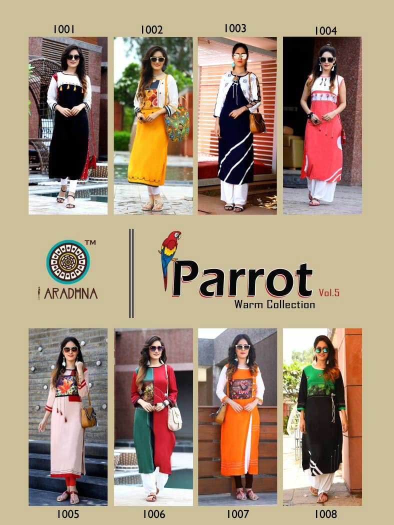 Parrot Vol-5 Aradhna Heavy Rayon Kurti Suppliers Parrot Vol-5 Aradhna Heavy Rayon Kurti Suppliers